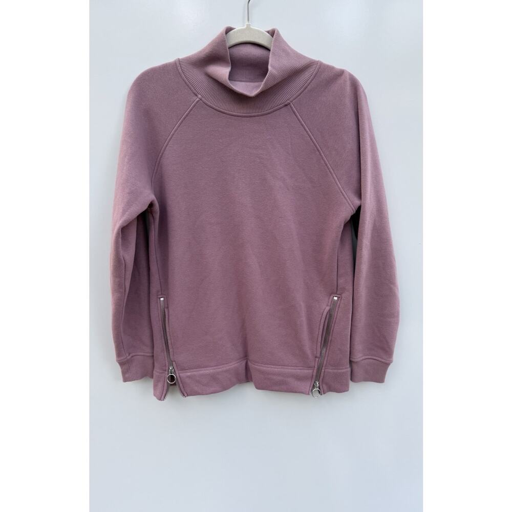 Athleta Cozy Karma Side Zip Funnel Neck Dogwood Mauve #510382 Size XS
